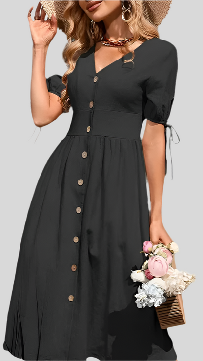 Casual Short Sleeve V Neck Dress