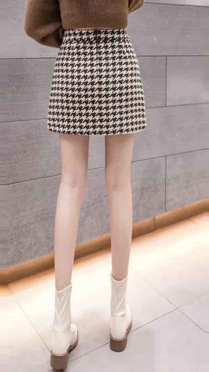 High Waist Retro Wool Pencil Skirt