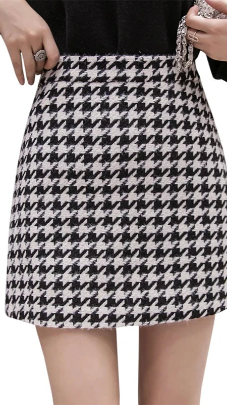 High Waist Retro Wool Pencil Skirt