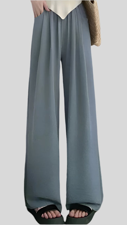 Ice Silky Wide Leg loose Pants with Pockets - Berry's Store