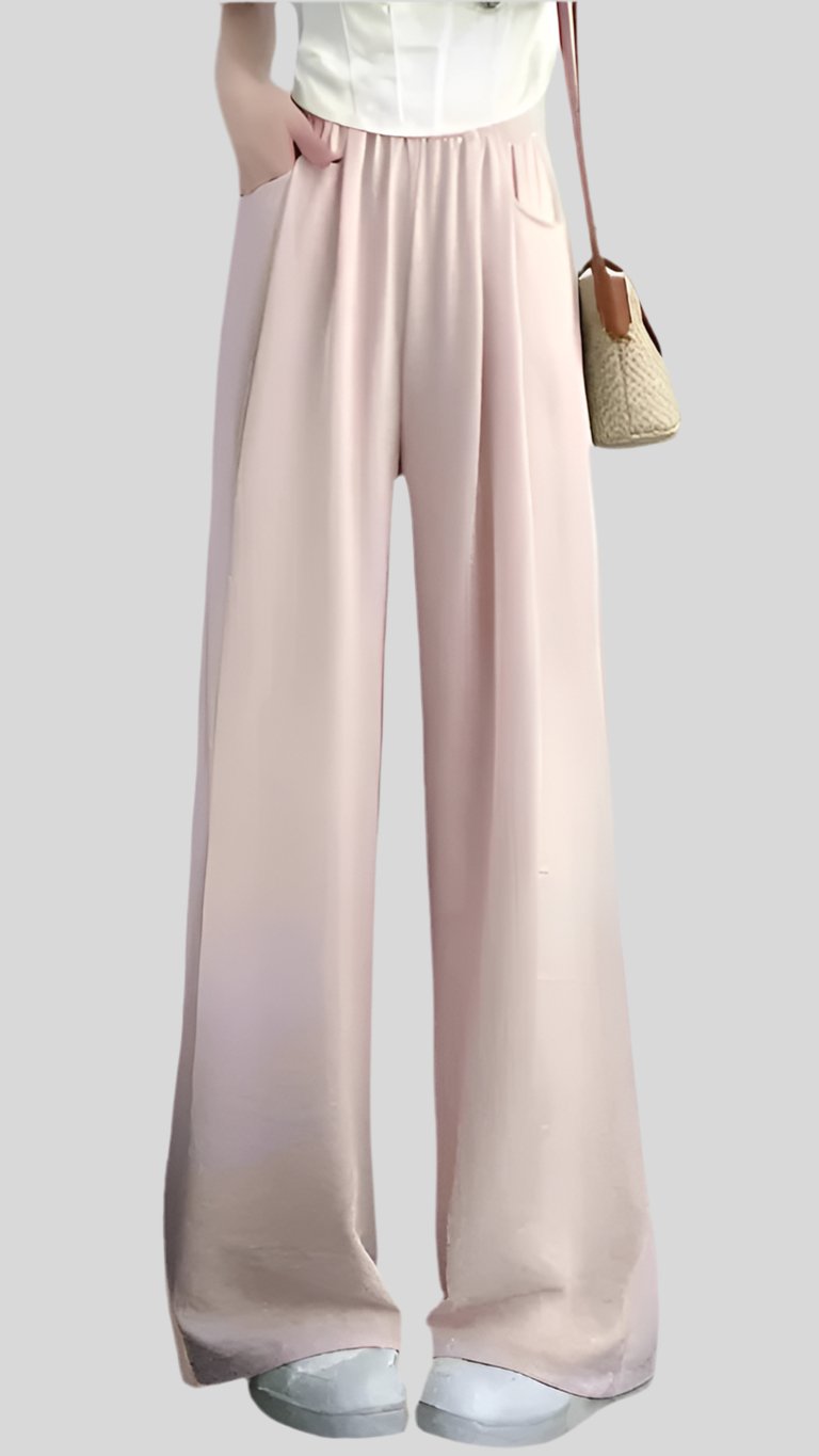 Ice Silky Wide Leg loose Pants with Pockets - Berry's Store