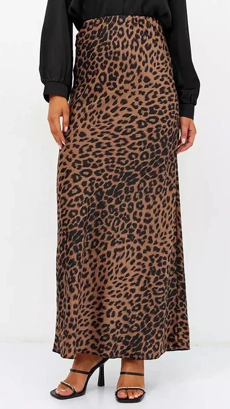 Leopard Print High Waist Skirt - Berry's Store