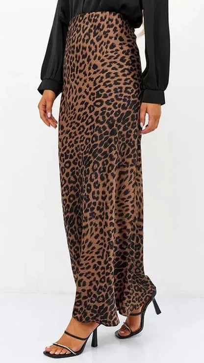 Leopard Print High Waist Skirt - Berry's Store