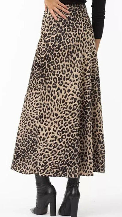 Leopard Print High Waist Skirt - Berry's Store